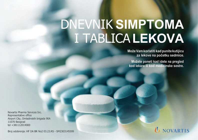 Dnevnik simptoma i tablica lekova